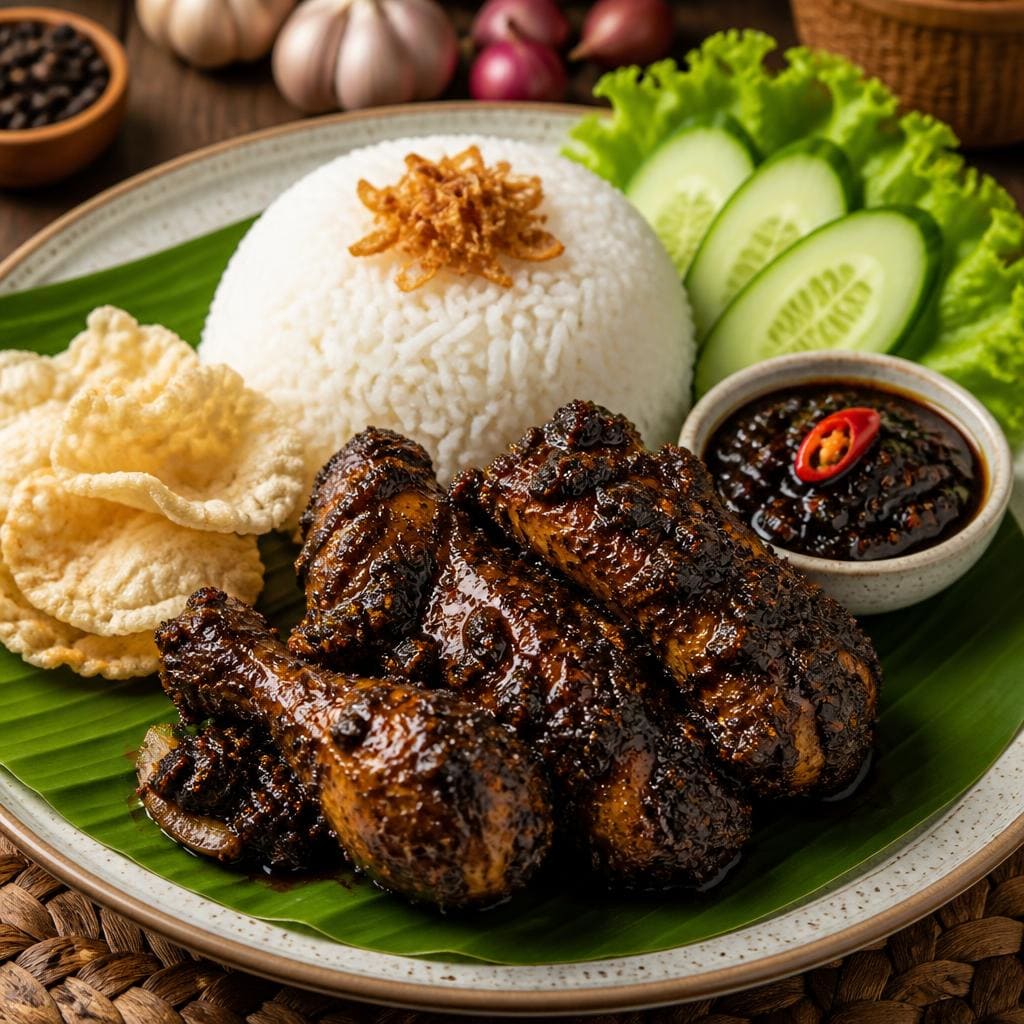 Nasi Ayam Bumbu Hitam dari Bakso Lapangan Tembak Senayan